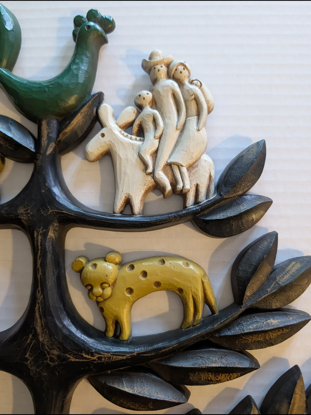 Homco Tree Of Life Wall Hanging Plaque 60's Folkart Mid-Century Modern Vintage - Picture 3 of 8